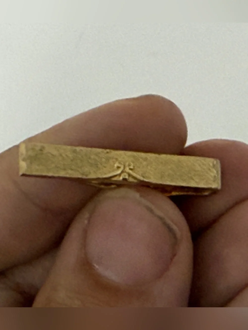 Swank Gold Tone Tie Bar with Small Crest Vintage Mid Century Classic Formal